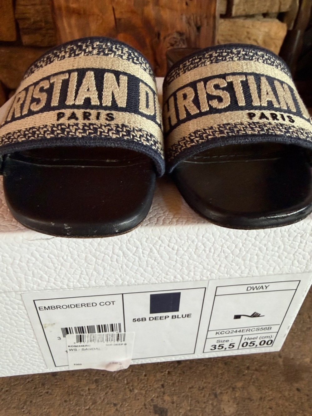 Auth. Dior Dway Embroidered Slide Heel Mule - Picture 4 of 13